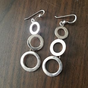 Sterling silver dangle earrings bubble circle